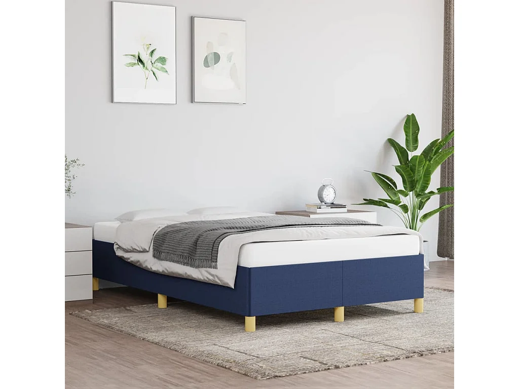 Estrutura de cama 120x190 cm tecido azul