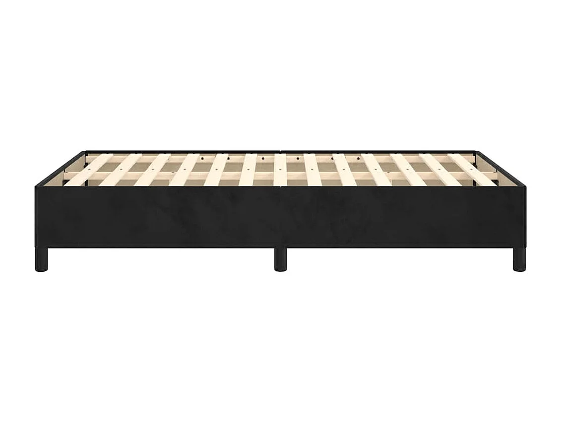 Estructura de cama terciopelo negro 120x190 cm