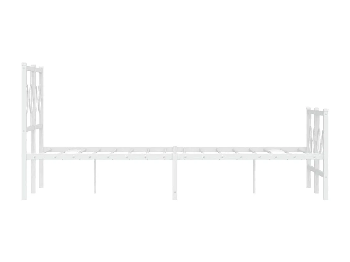 Estrutura de cama com cabeceira e pés 120x200 cm metal branco