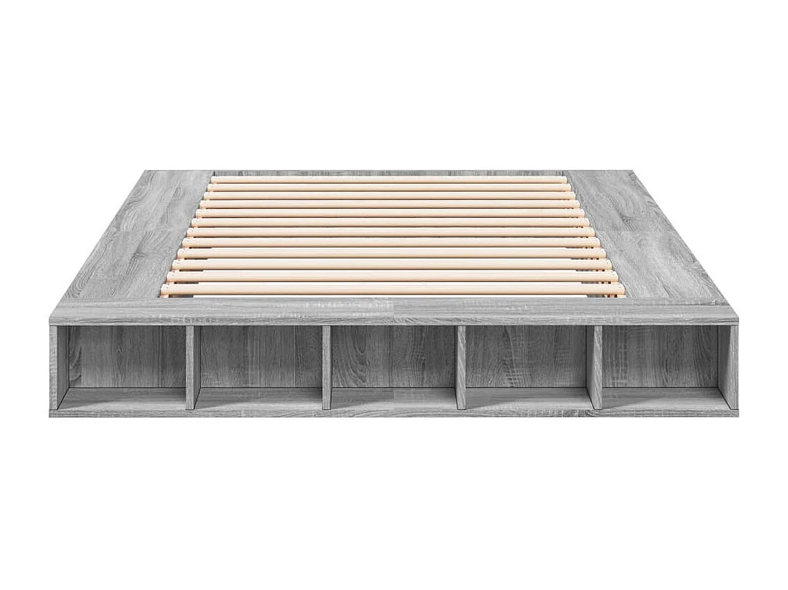 Estructura de cama madera de ingeniería gris Sonoma 150x200 cm