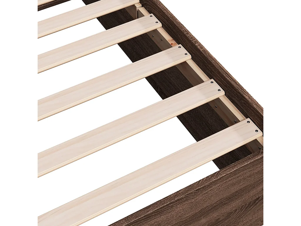 Cadre de lit chêne marron 75x190 cm bois d'ingénierie