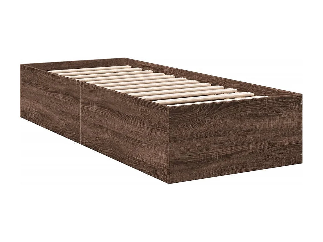 Cadre de lit chêne marron 75x190 cm bois d'ingénierie