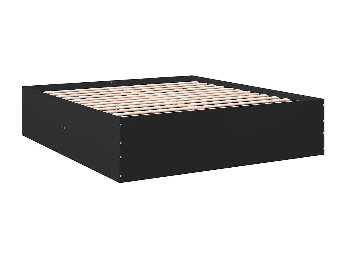 Estructura de cama madera de ingeniería negra 200x200 cm