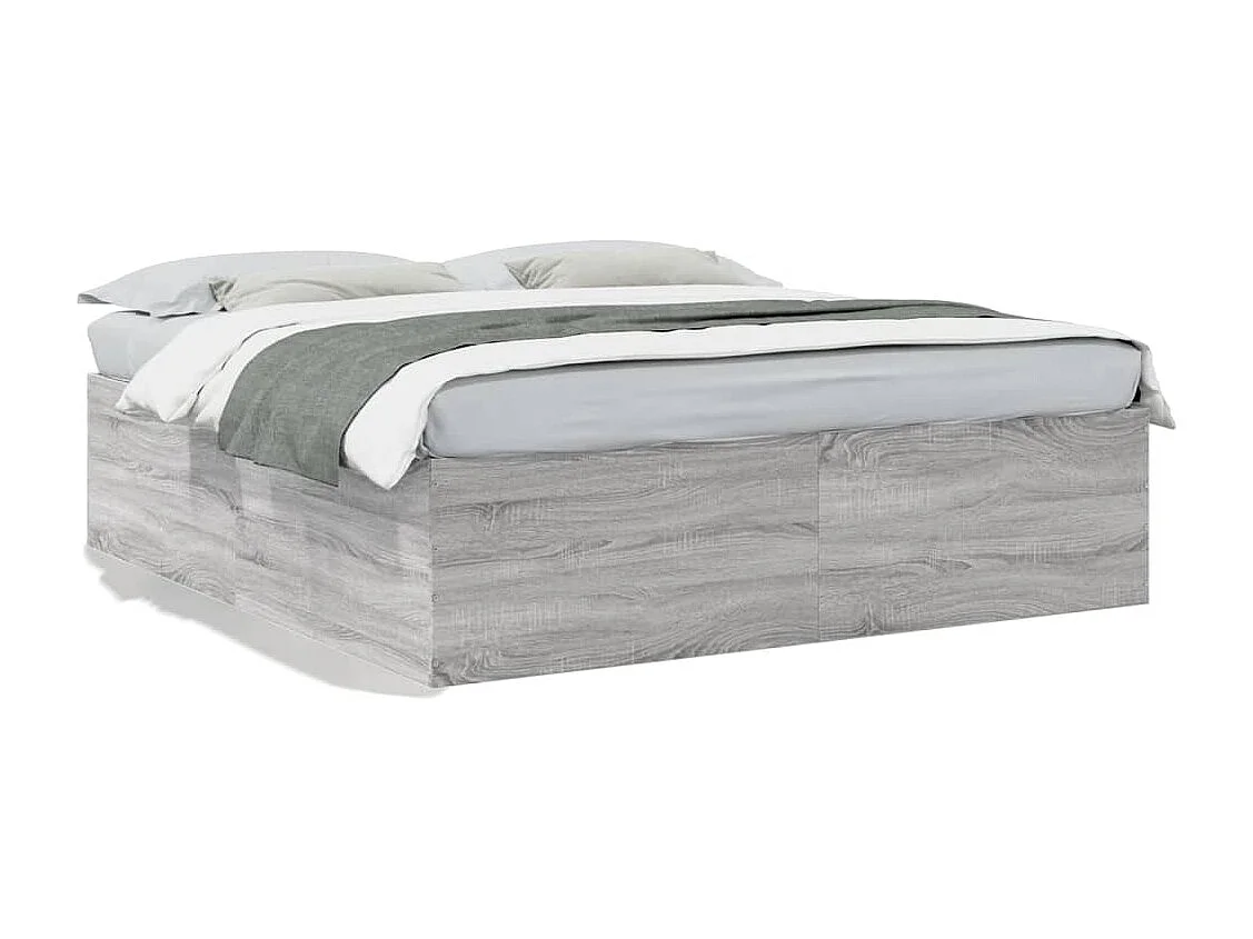Cadre de lit sonoma gris 200x200 cm bois d'ingénierie