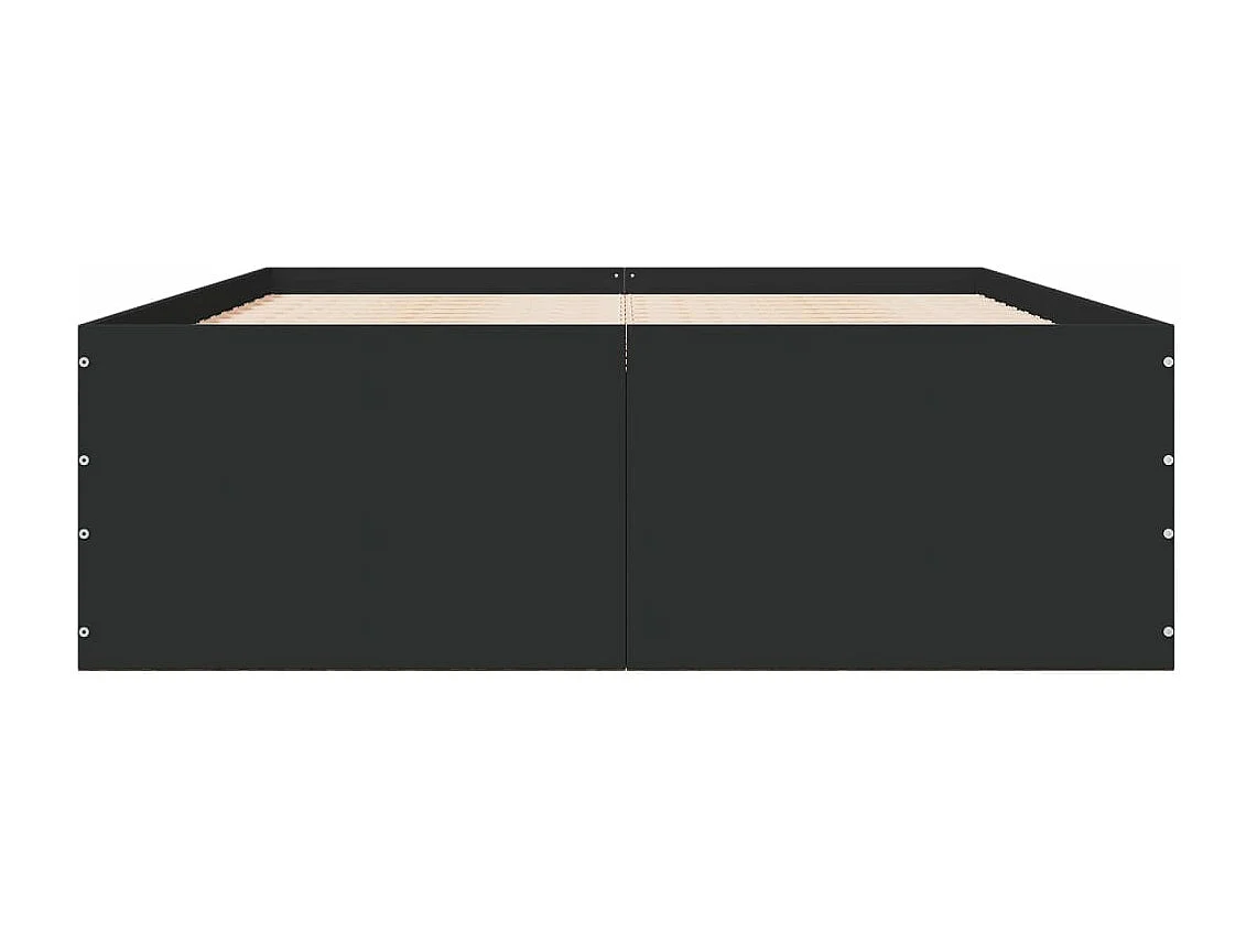Estructura de cama madera de ingeniería negra 135x190 cm