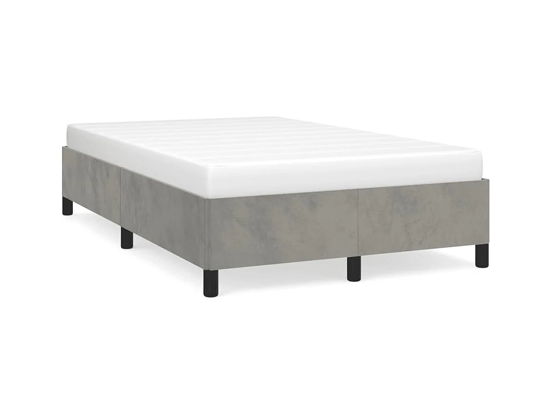 Cadre de lit gris clair 120x190 cm velours