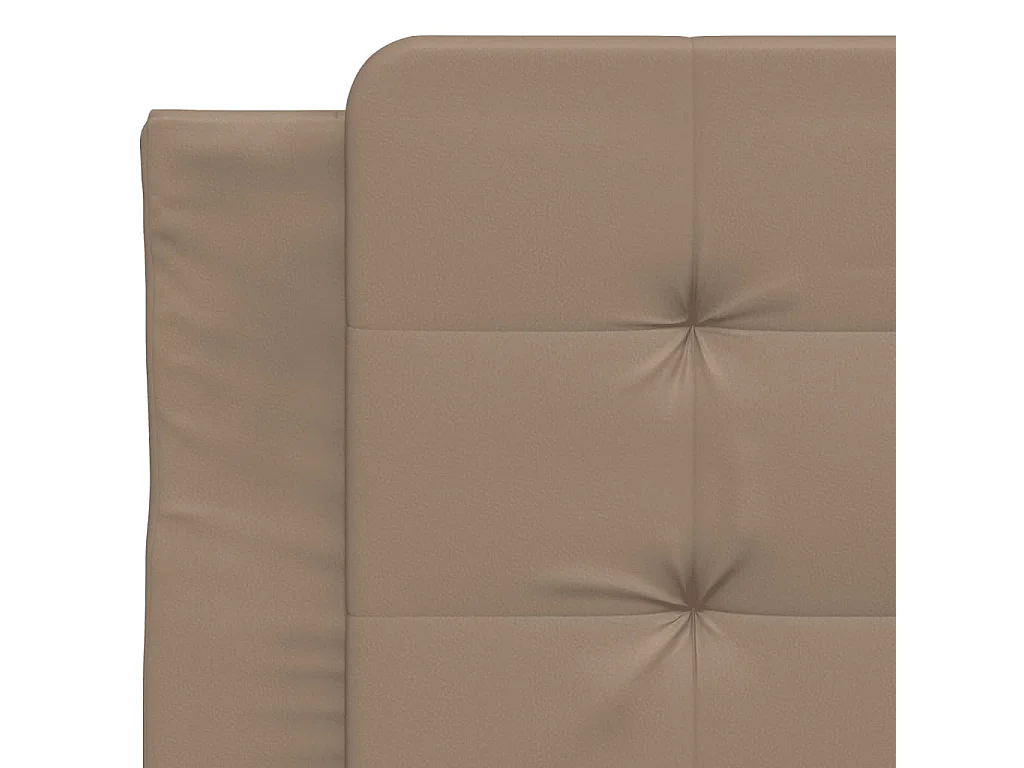 Estructura de cama cabecero cuero sintético capuchino 90x200 cm