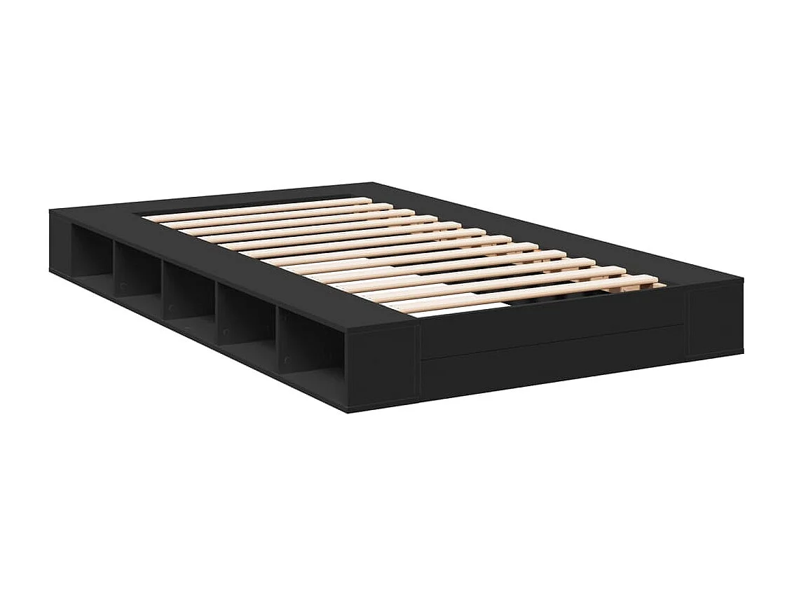 Estructura de cama madera de ingeniería negra 120x200 cm