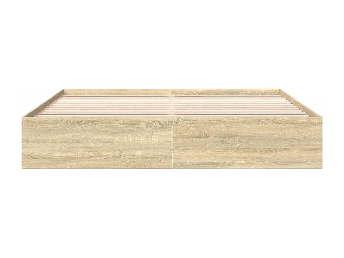 Estrutura de cama 200x200 cm derivados madeira carvalho sonoma