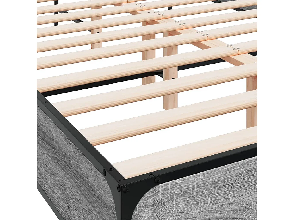 Estrutura cama 140x190 cm derivados de madeira/metal