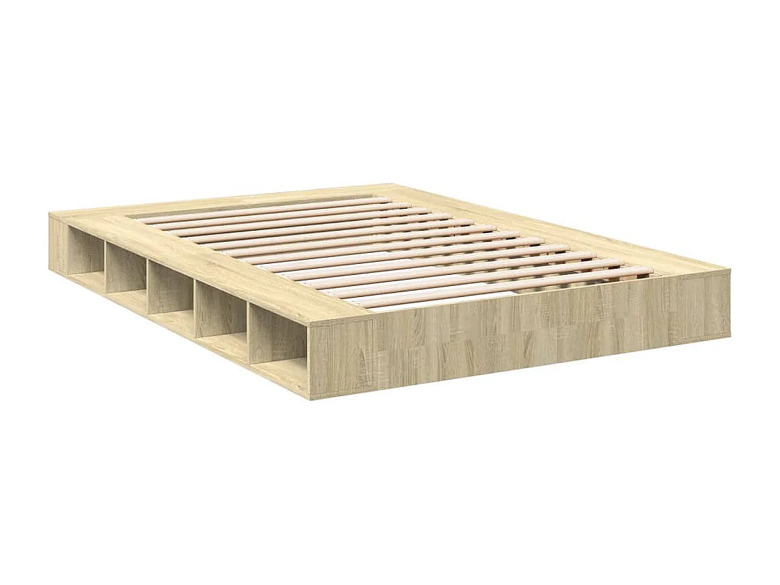 Cadre de lit chêne sonoma 140x200 cm bois d'ingénierie