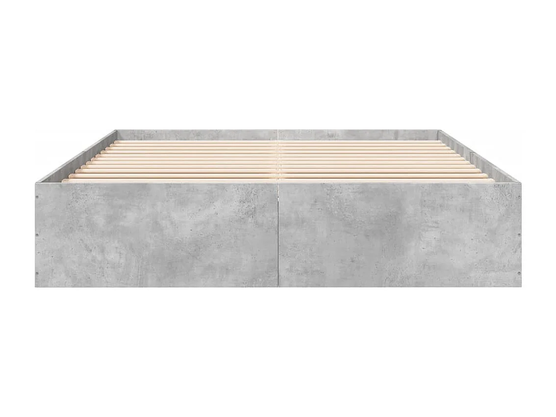 Estructura de cama madera de ingeniería gris hormigón 150x200cm