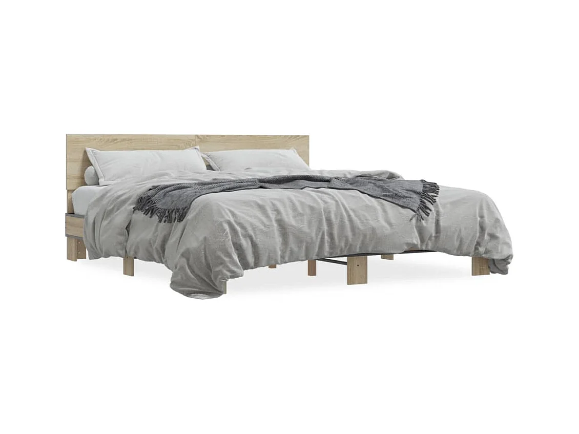 Estrutura de cama 180x200 cm derivados madeira/metal