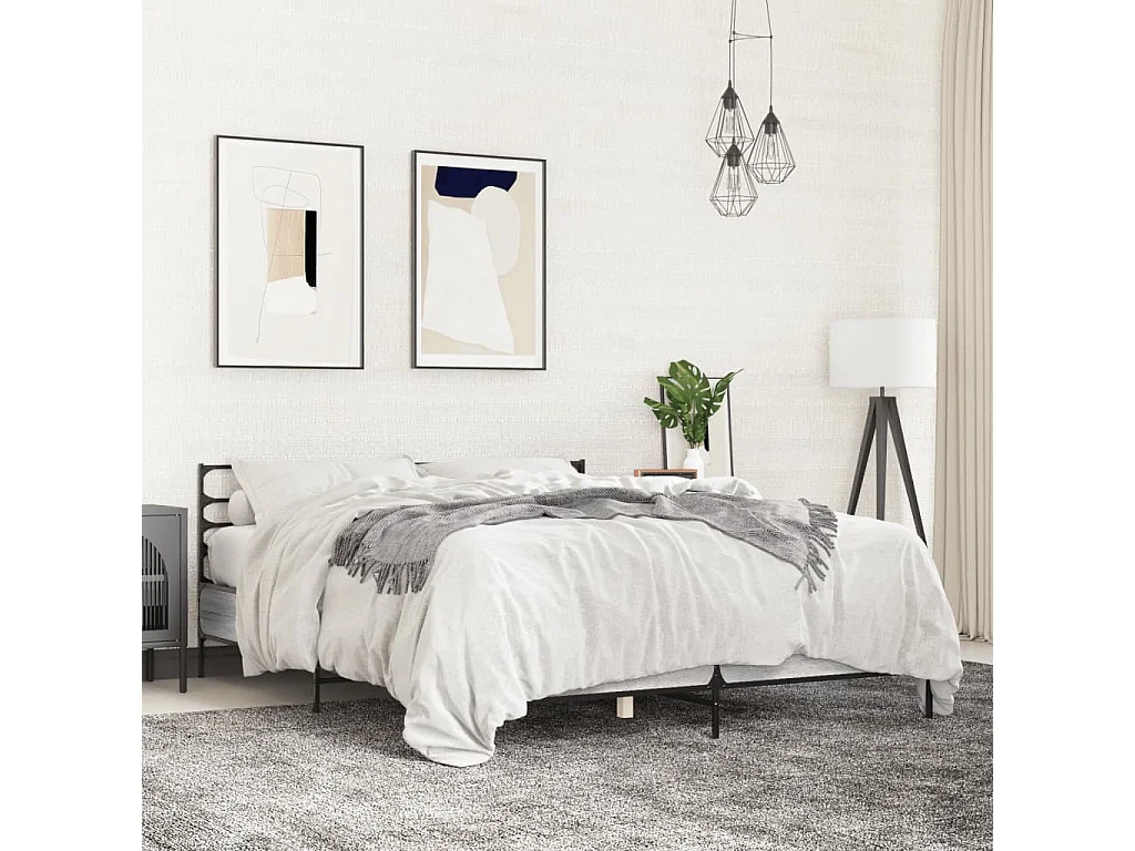 Cadre de lit sonoma gris 120x190 cm bois d'ingénierie et métal