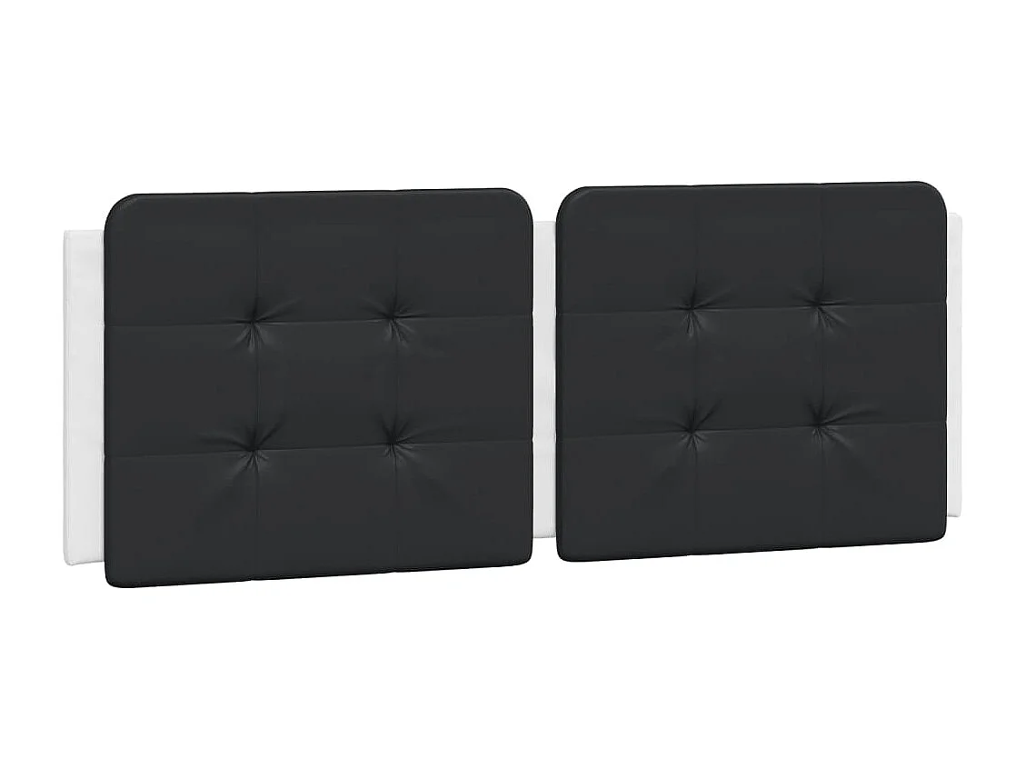 Estructura de cama con cabecero cuero sintético blanco y negro