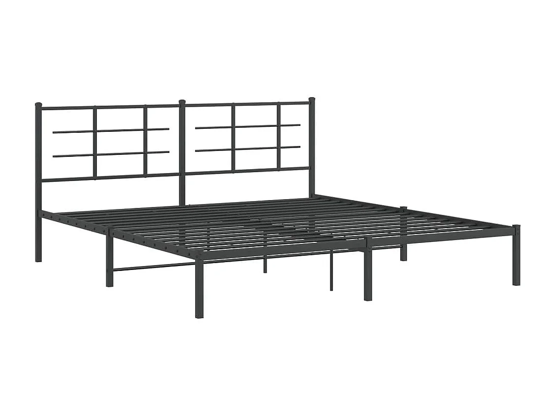 Estructura de cama con cabecero metal negro 183x213 cm