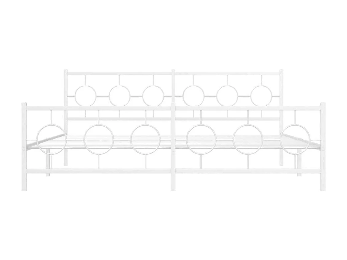 Estructura cama metal con cabecero y estribo blanco 200x200 cm