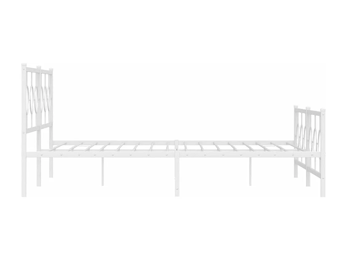Estructura cama metal con cabecero y estribo blanco 200x200 cm