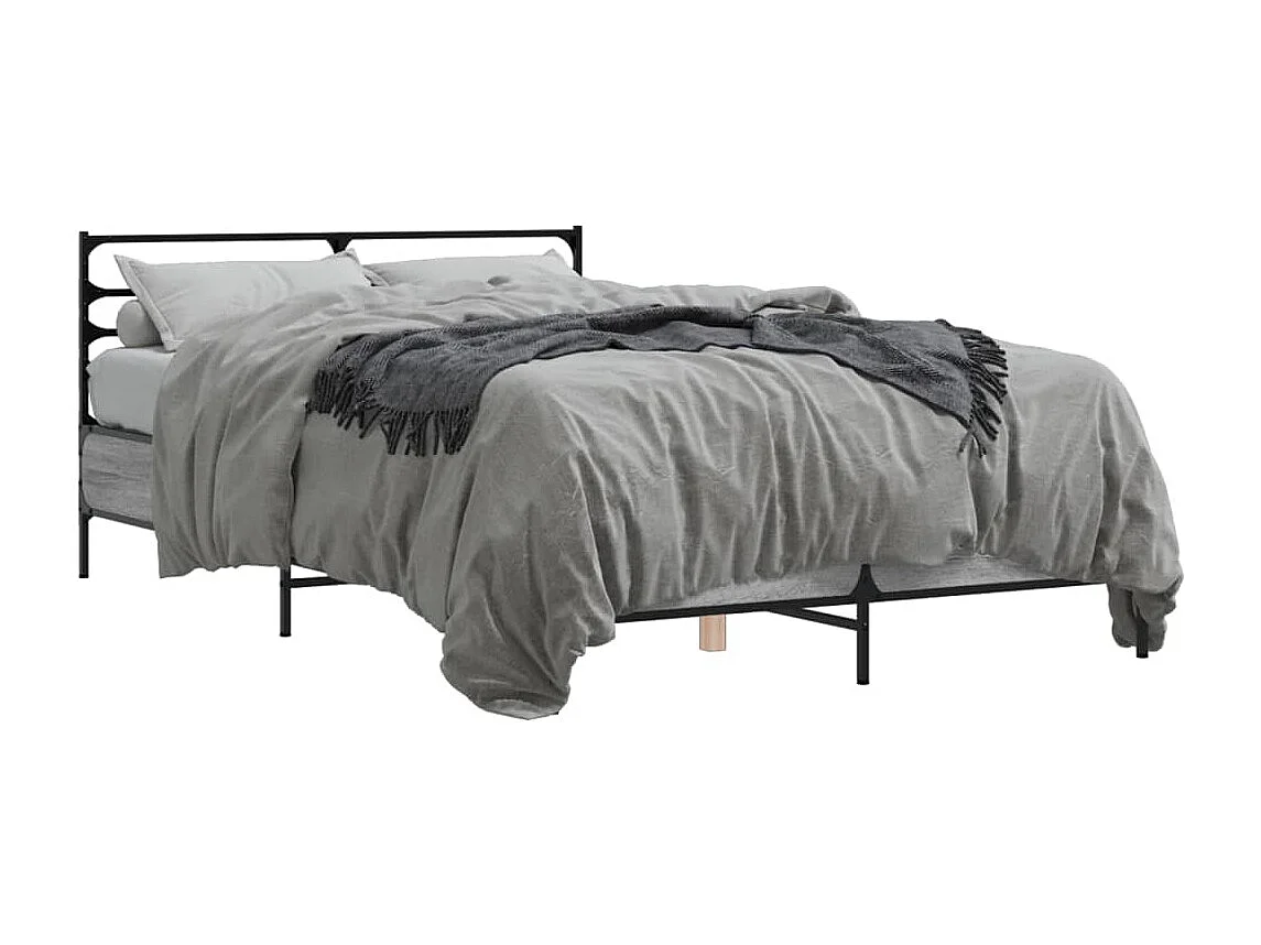 Estrutura de cama 140x200 cm derivados de madeira/metal