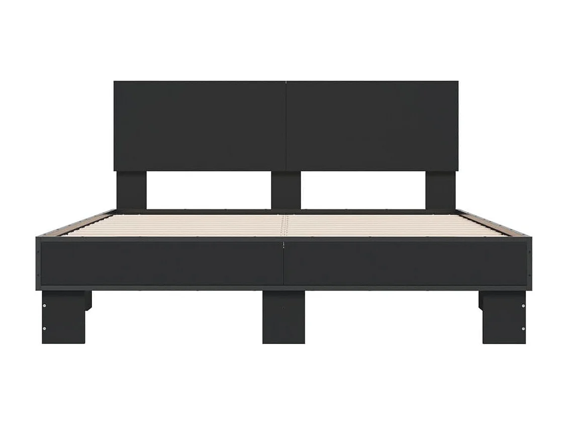 Estructura de cama madera de ingeniería y metal negro 120x200cm