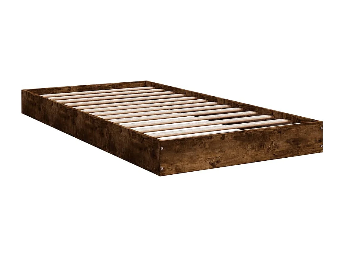 Estructura de cama madera de ingeniería roble humo 100x200 cm