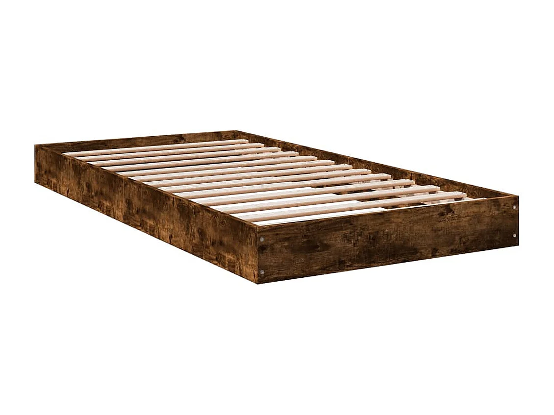 Estructura de cama madera de ingeniería roble humo 100x200 cm