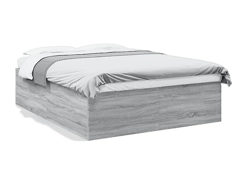 Estructura de cama madera de ingeniería gris Sonoma 160x200 cm