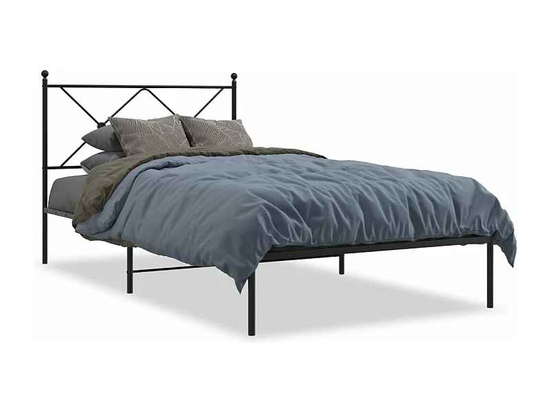 Estructura de cama con cabecero metal negro 107x203 cm