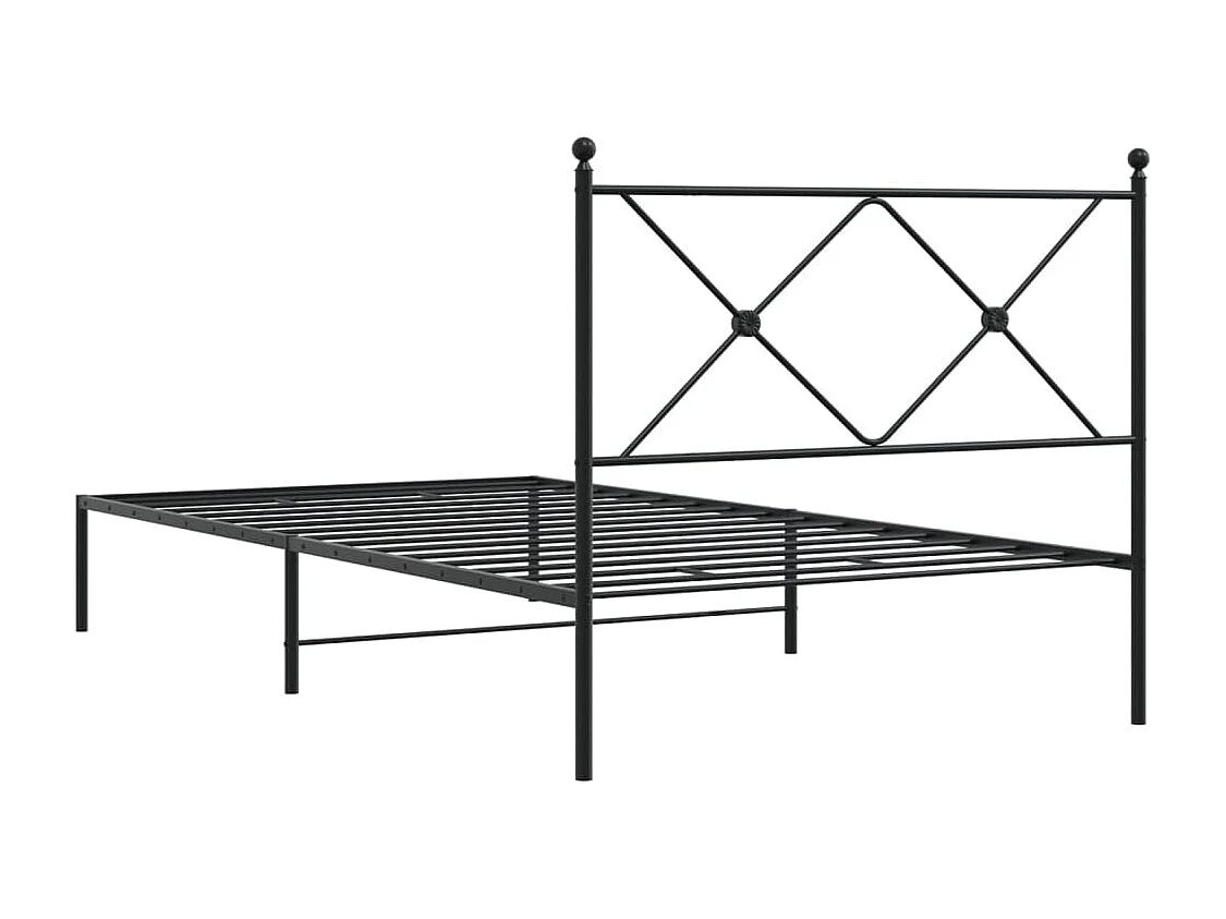 Estructura de cama con cabecero metal negro 107x203 cm