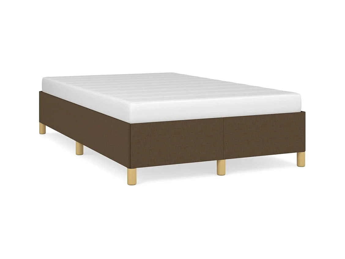 Estrutura de cama 120x190 cm tecido castanho-escuro