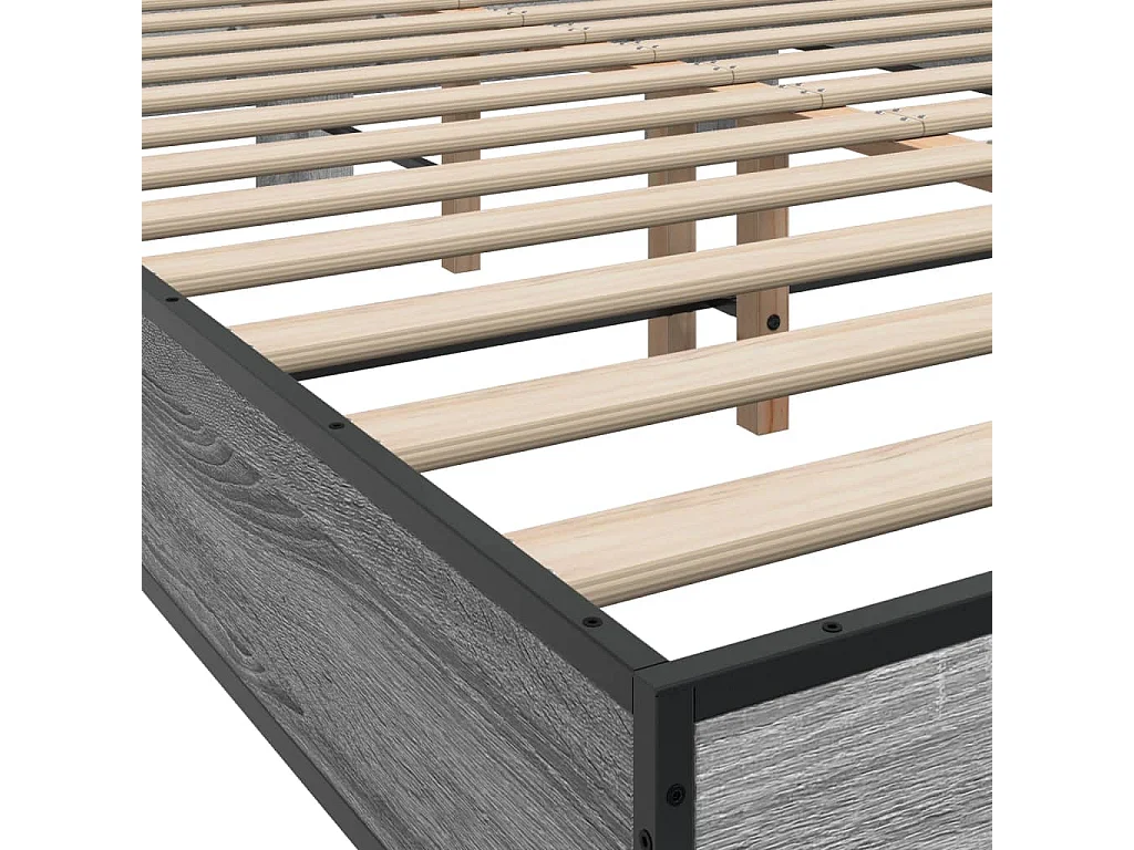 Cadre de lit sonoma gris 120x190 cm bois d'ingénierie et métal