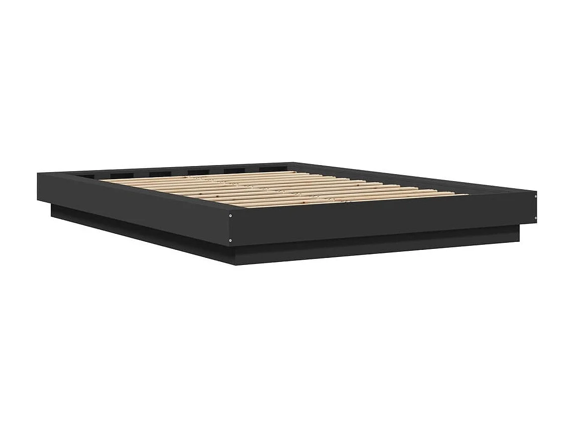 Estructura de cama madera de ingeniería negra 140x190 cm