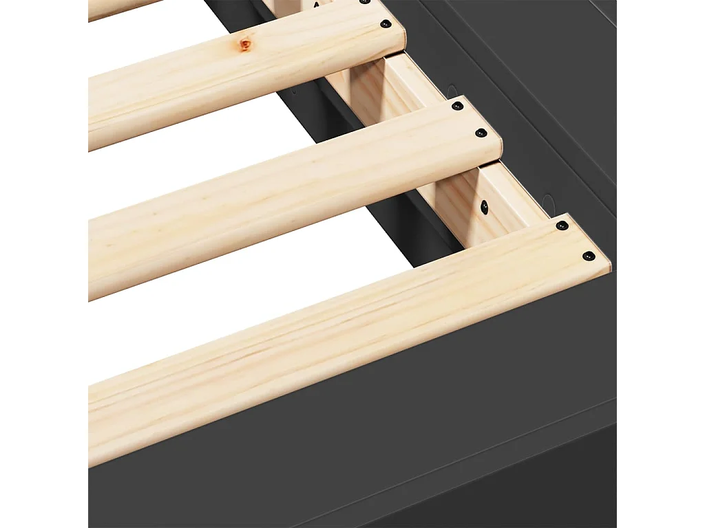 Estructura de cama madera de ingeniería negra 140x190 cm