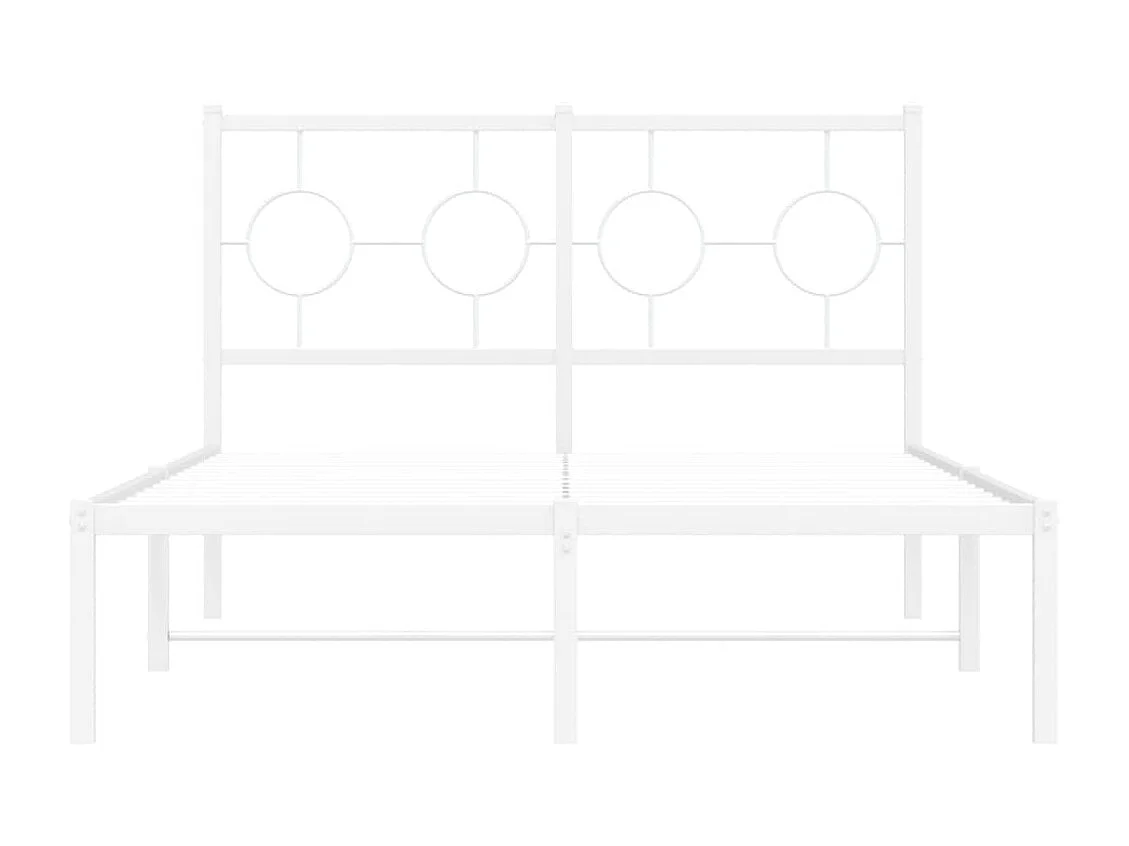 Estructura de cama de metal con cabecero blanca 120x200 cm