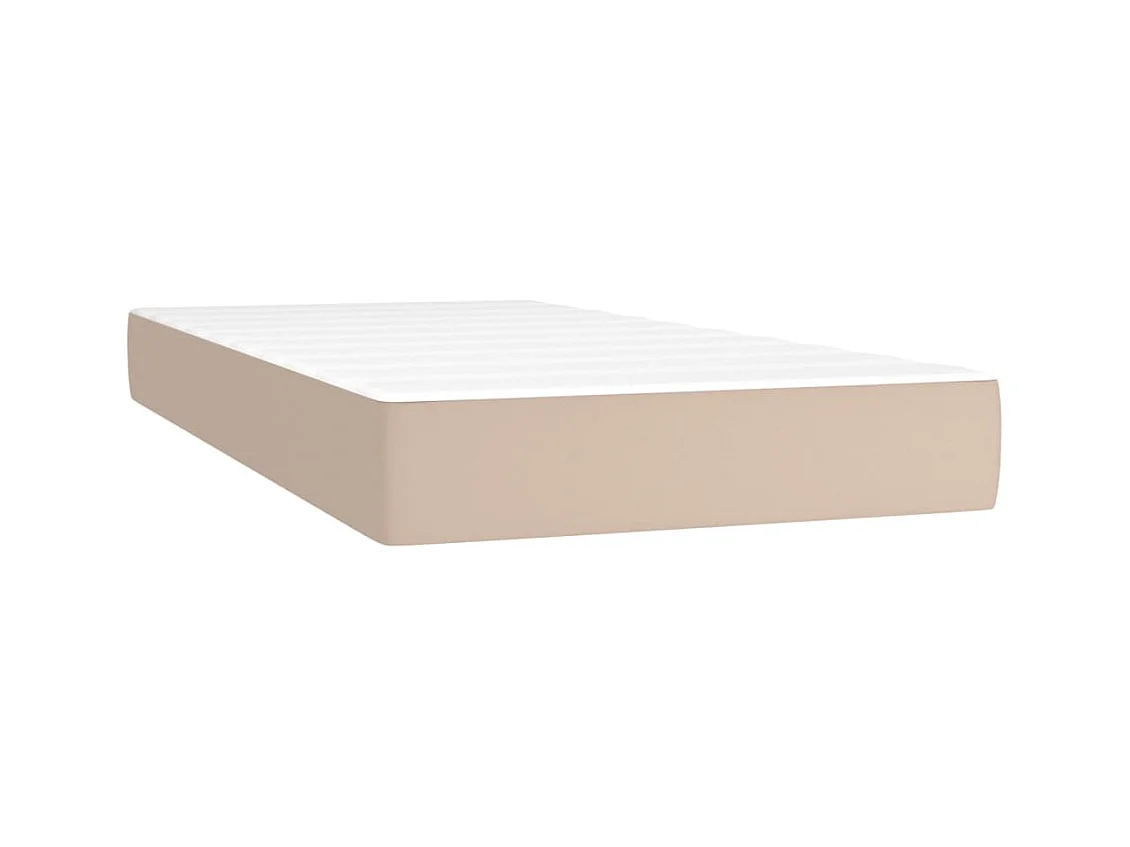 Sommier à lattes de lit avec matelas LED cappuccino 120x190 cm