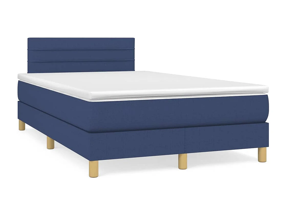 Boxspring met matras en LED stof blauw 120x190 cm