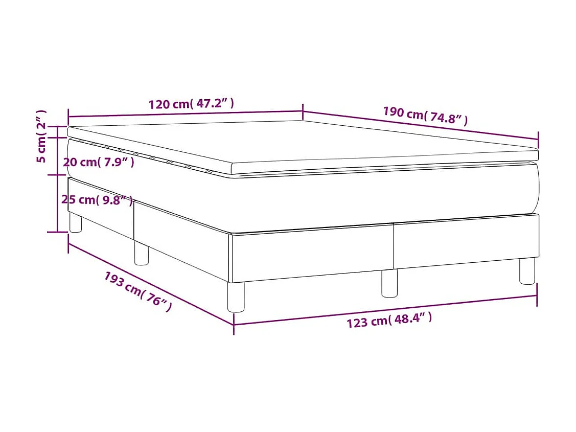 Boxspring met matras stof blauw 120x190 cm