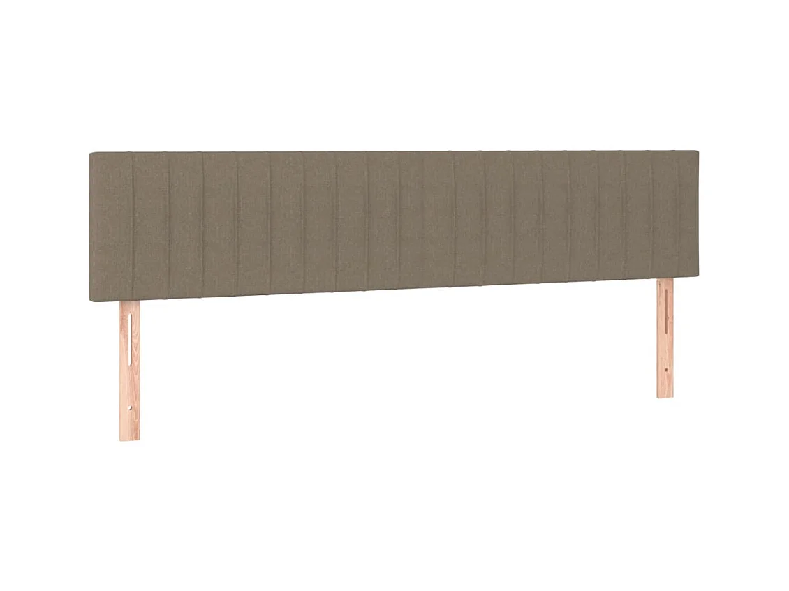 Sommier à lattes de lit matelas et LED taupe 120x190 cm tissu