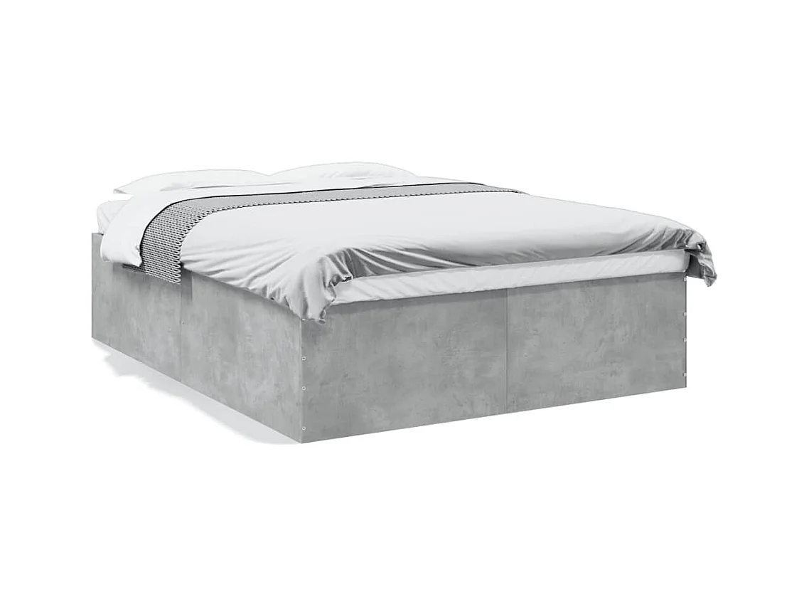 Estrutura de cama 150x200 cm derivados de madeira cinza cimento