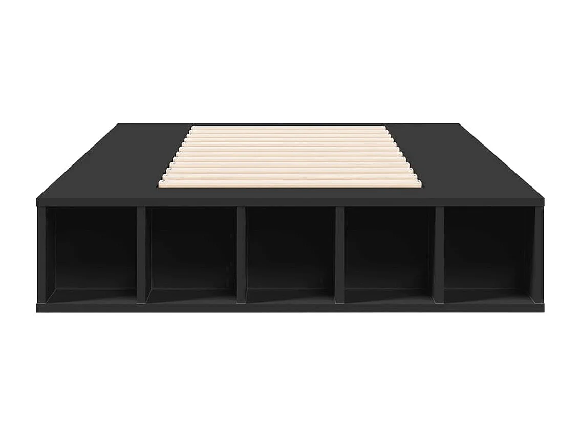 Estructura de cama madera de ingeniería negra 75x190 cm