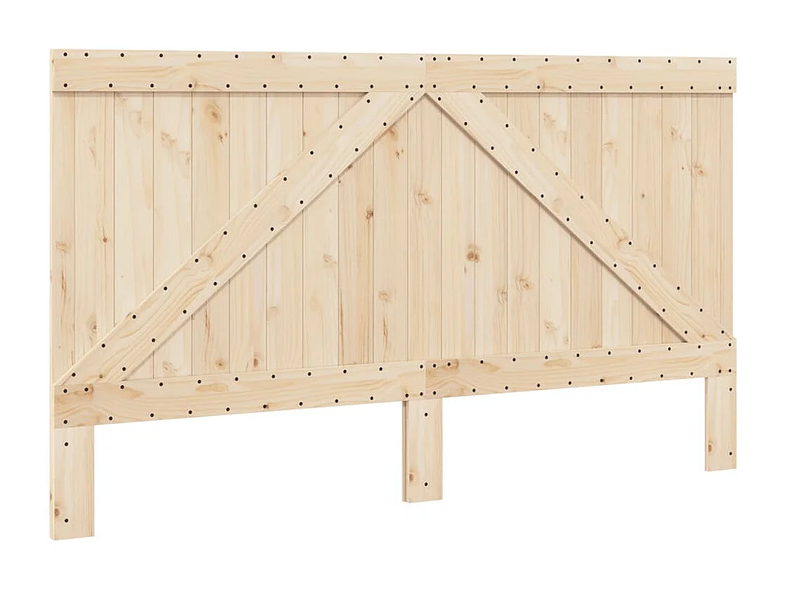 Estructura de cama con cabecero madera de pino gris 200x200cm