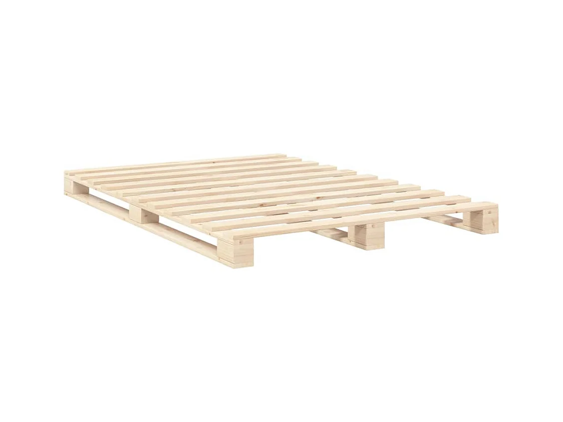 Estructura de cama con cabecero madera maciza pino 160x200 cm