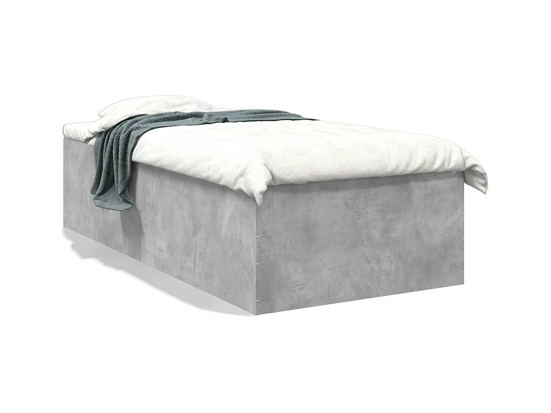 Estrutura de cama 75x190 cm derivados de madeira cinza cimento