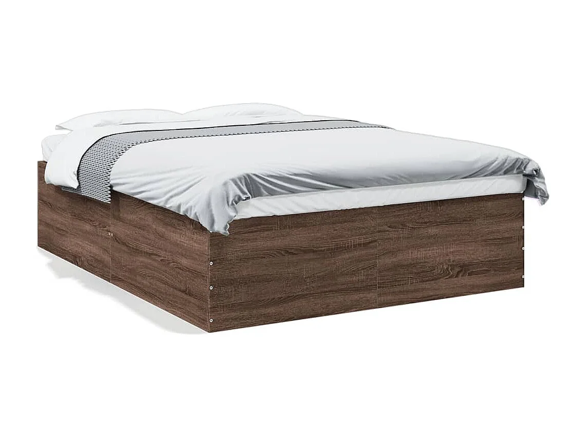 Estructura de cama madera de ingeniería marrón roble 150x200 cm