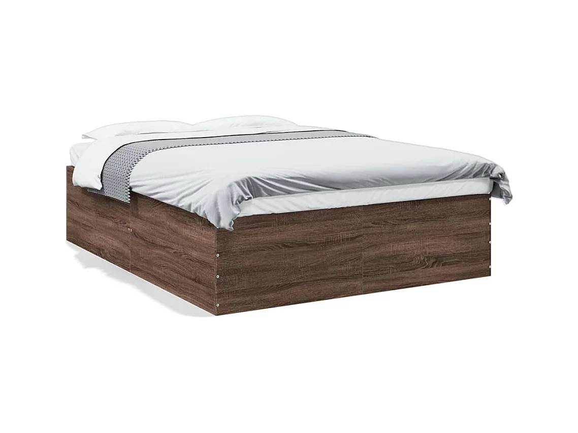 Estructura de cama madera de ingeniería marrón roble 150x200 cm