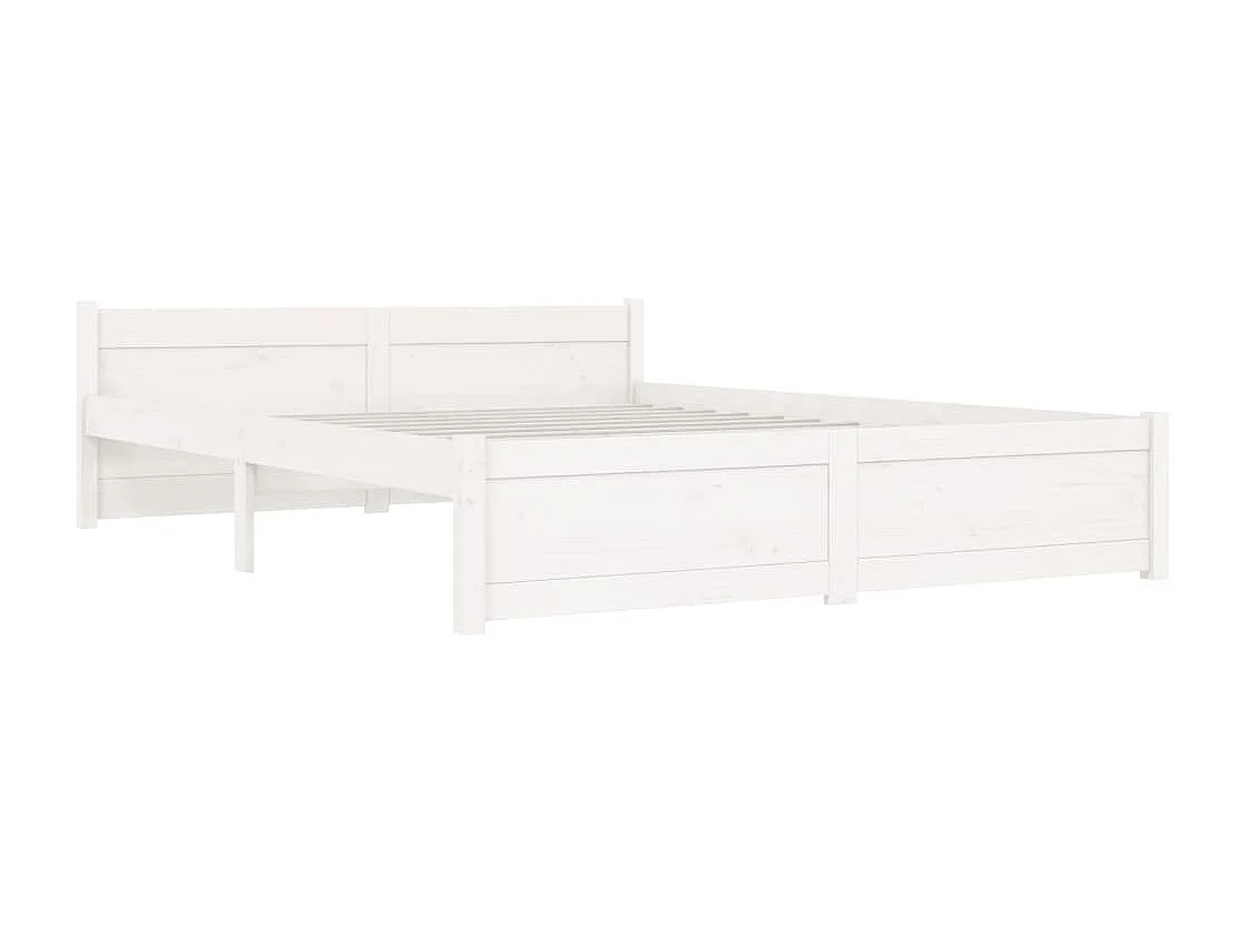 Cadre de lit Blanc Bois massif 140x190 cm