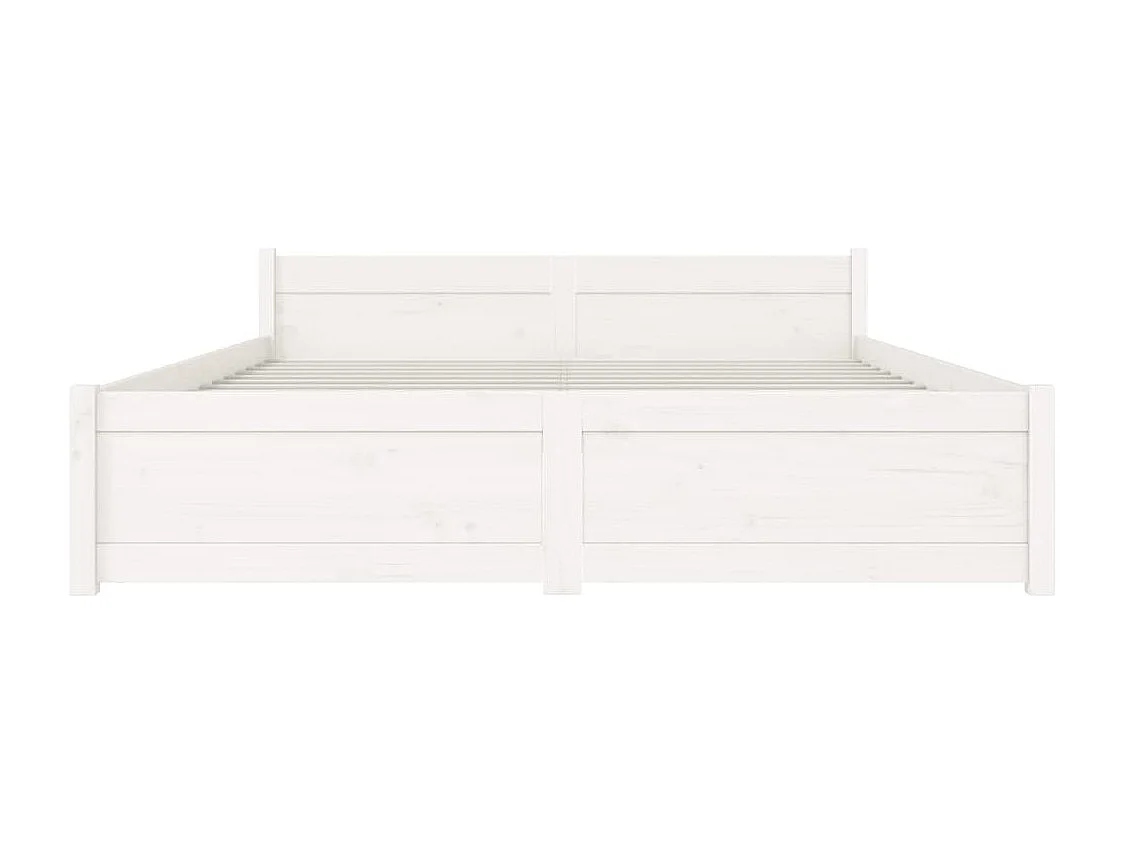 Cadre de lit Blanc Bois massif 140x190 cm