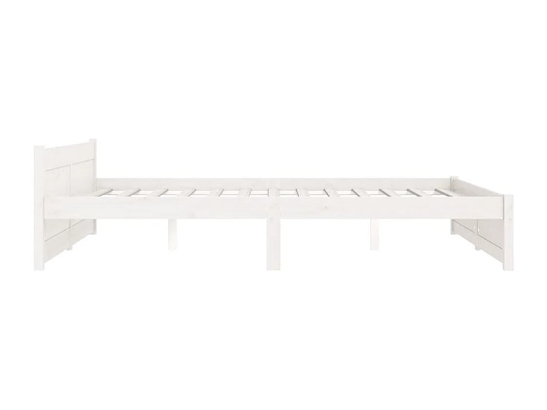 Estrutura de cama 140x190 cm madeira maciça branco