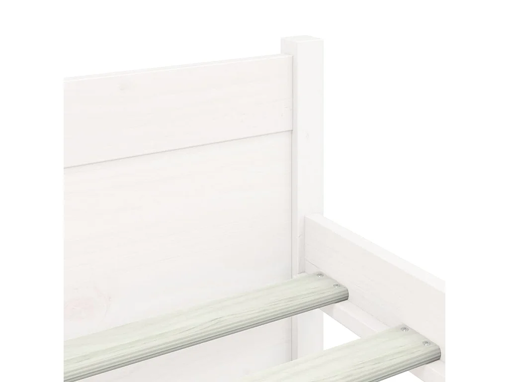 Estrutura de cama 140x190 cm madeira maciça branco
