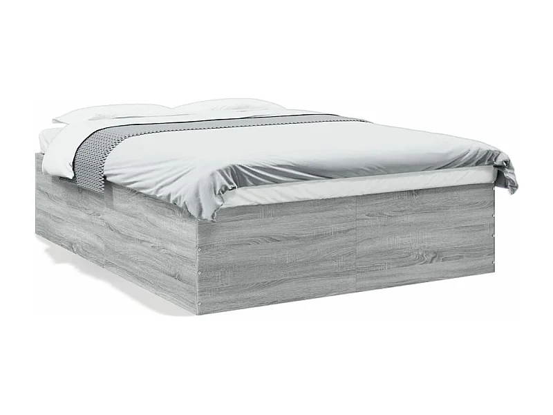 Estrutura de cama 150x200 cm derivados de madeira cinza sonoma